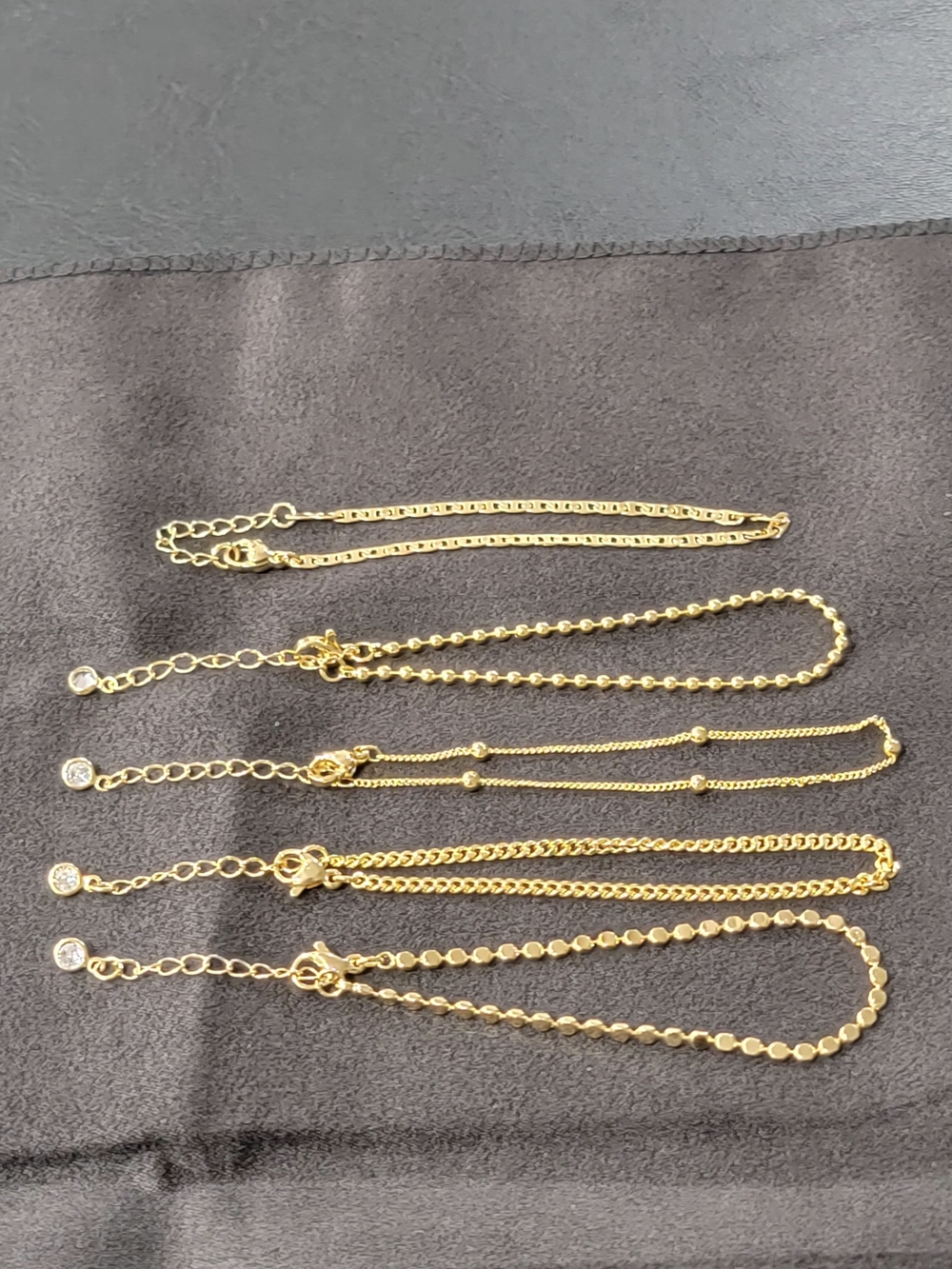 Jercomy Gold Plated, Gold Tone Women's Layered Anklet/Bracelet Set